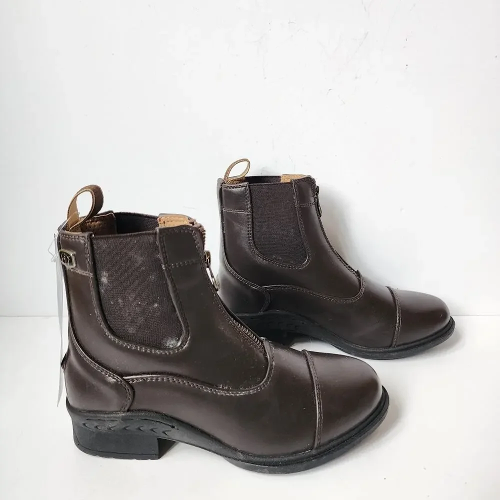 Ovation Quantum Zip Paddock Boots Childs Size 3 Equestrian Brown New With Tags